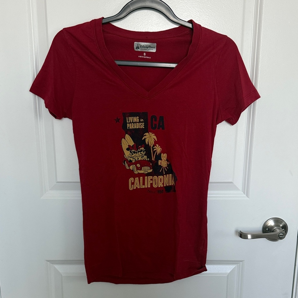 Disney Red V-Neck California Tee